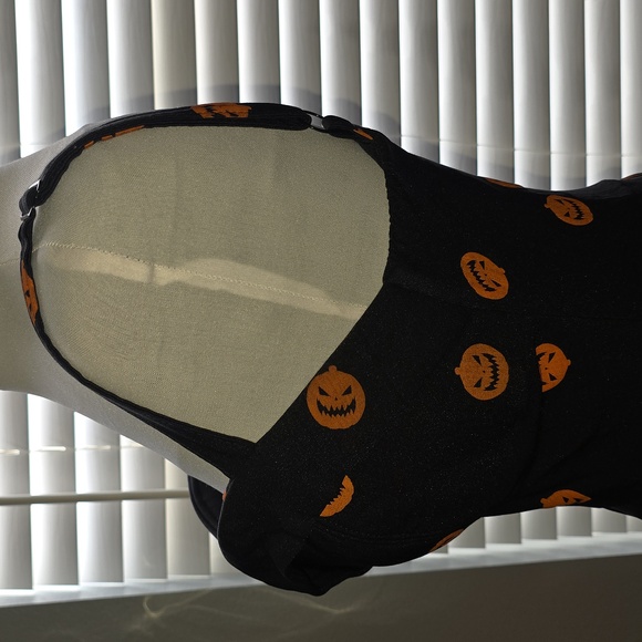 Pumpkin King Maneater Swing Dress in Black And Orange - Vixen by Micheline Pitt - Picture 4 of 8